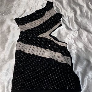 Black and white mini dress